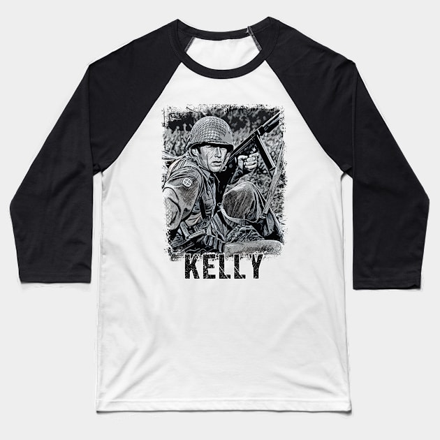 Kelly Vintage Portrait Baseball T-Shirt by Naumovski